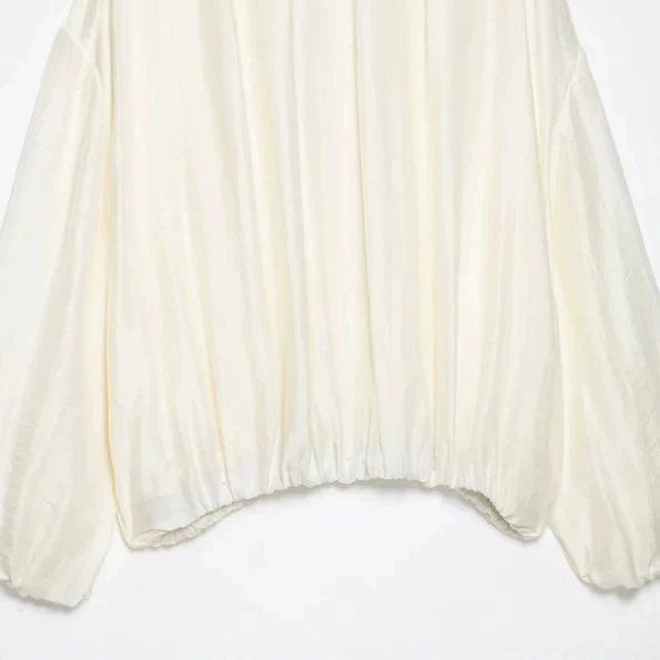 Damen Oversize‑Blousonjacke mit schimmernder Satin‑Optik, Stehkragen und Tunnelzugsaum Drune