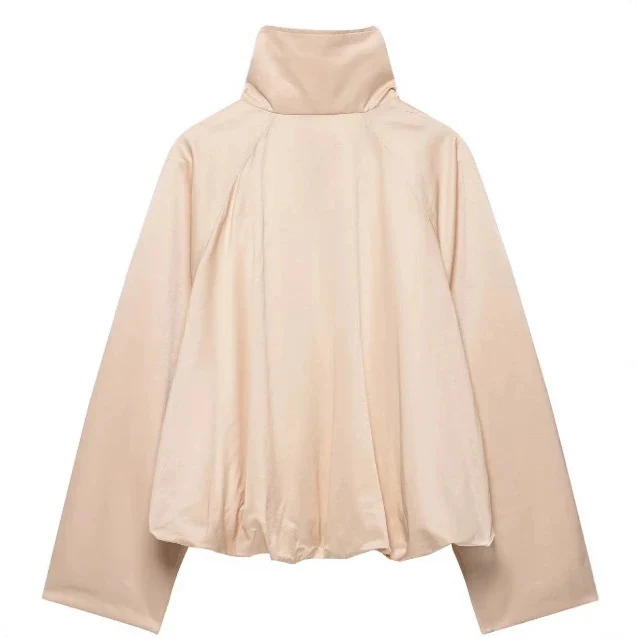 Damen Oversize‑Blousonjacke mit Funnelkragen, Raglanärmeln und verstellbarem Saum Drune