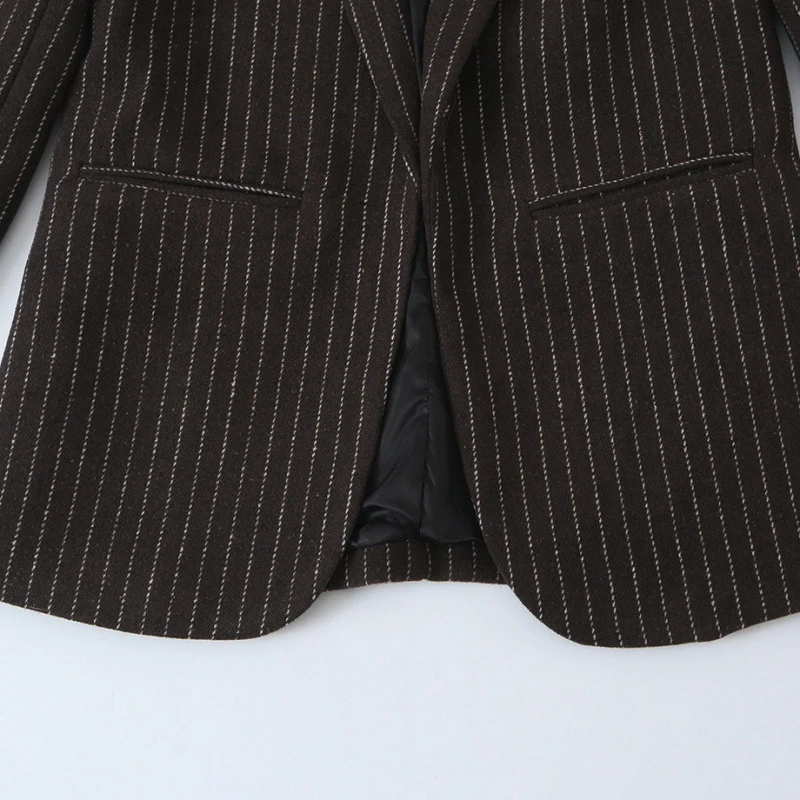 Damen Nadelstreifen-Blazer mit Schalkragen und leicht taillierter Silhouette Drune