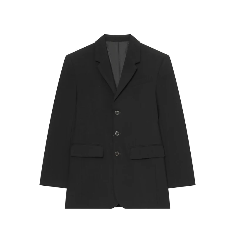 Damen Longline Tailored Blazer mit Reverskragen und Pattentaschen Drune