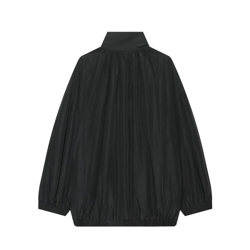 Damen Leichter Oversize Regenblouson mit hohem Funnelkragen, abgerundetem Saum und Ballonärmeln Drune