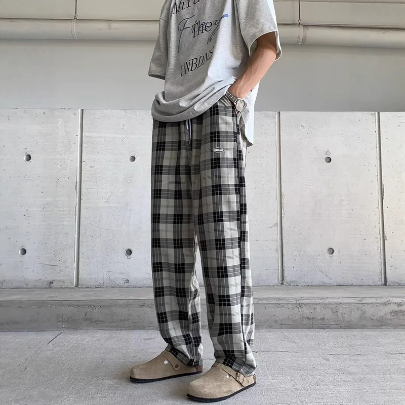 Herren Lässige Karottenhose mit Karo-Muster Drune