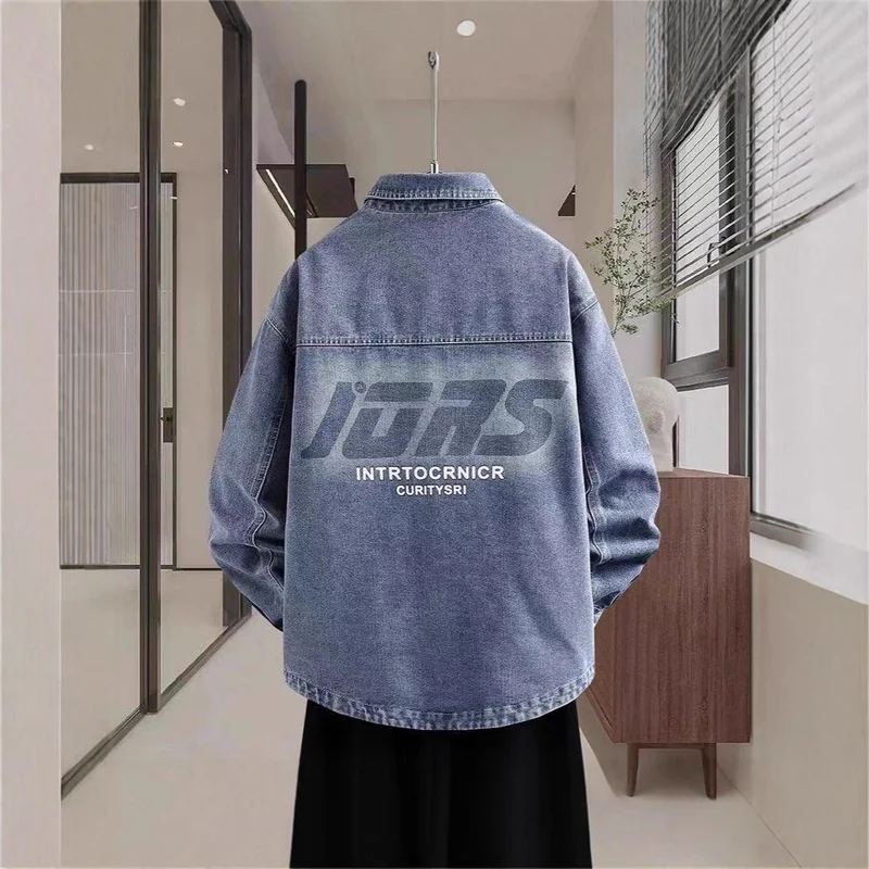 Herren Lässige Denim-Jacke Drune