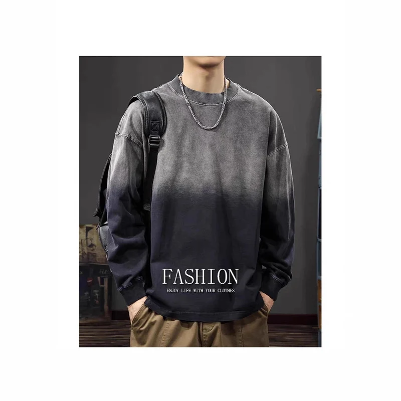 Herren Langarm-T-Shirt mit Ombre-Effekt Drune