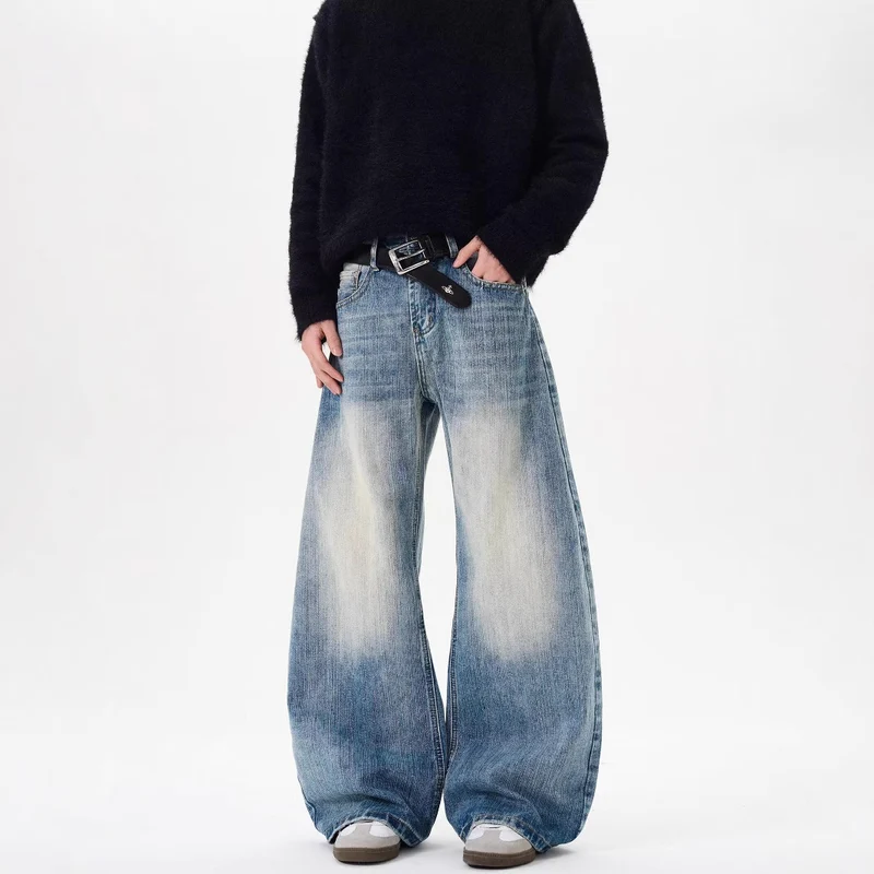 Herren Hochgeschnittene Weitgeschnittene Jeans Drune