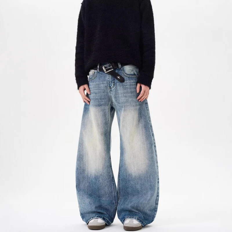 Herren Hochgeschnittene Weitgeschnittene Jeans Drune