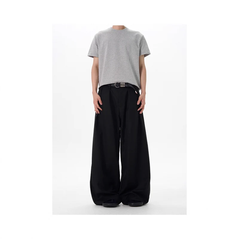 Herren Elegante Weitgeschnittene Stoffhose Drune