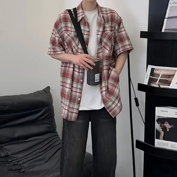 Herren Elegante und lässige Kurzarm-Hemdjacke Drune