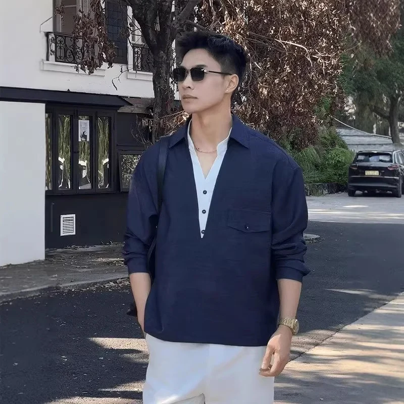 Herren Elegante Freizeit-Hemd Drune