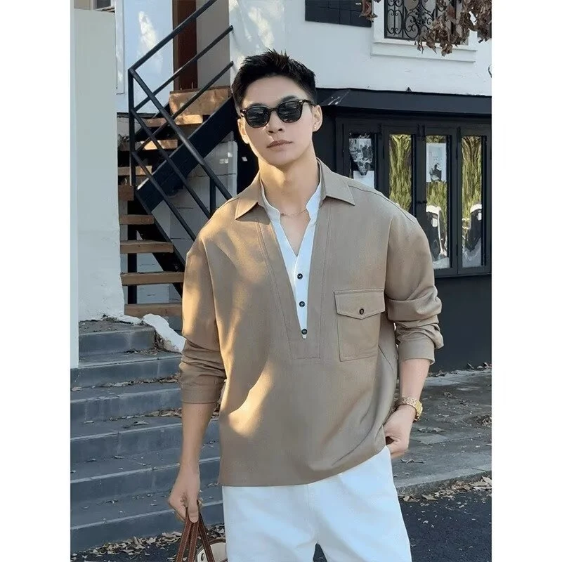 Herren Elegante Freizeit-Hemd Drune