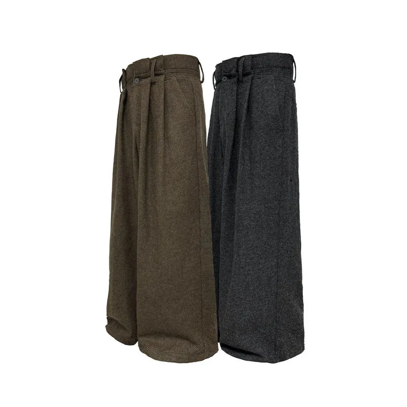 Damen Weitgeschnittene Wollhose Drune