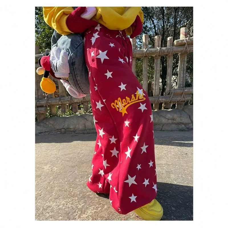 Damen Weitgeschnittene Sterne-Hose Drune