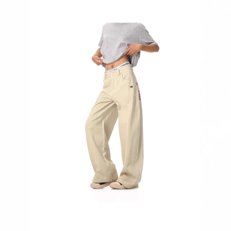 Damen Weitgeschnittene modische Stoffhose Drune