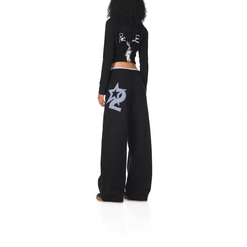 Damen Weitgeschnittene modische Stoffhose Drune