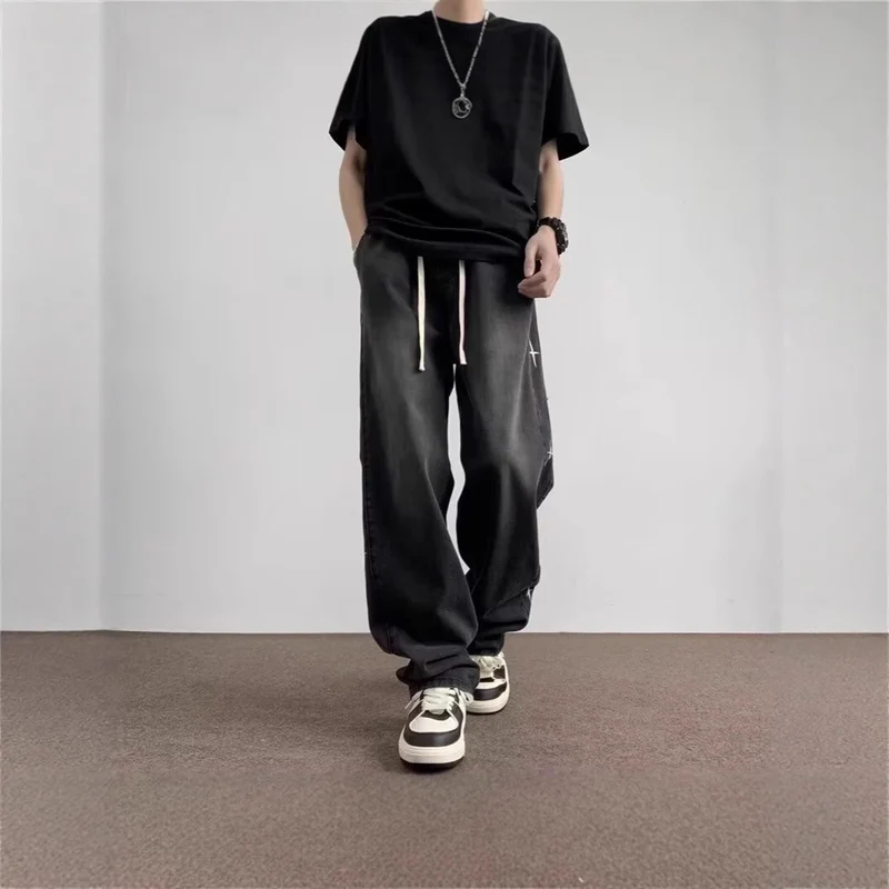 Damen Weitgeschnittene Jeanshose mit einzigartigem Design Drune