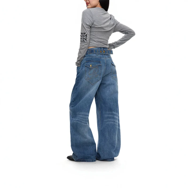 Damen Weitgeschnittene Jeans Drune 1787982170
