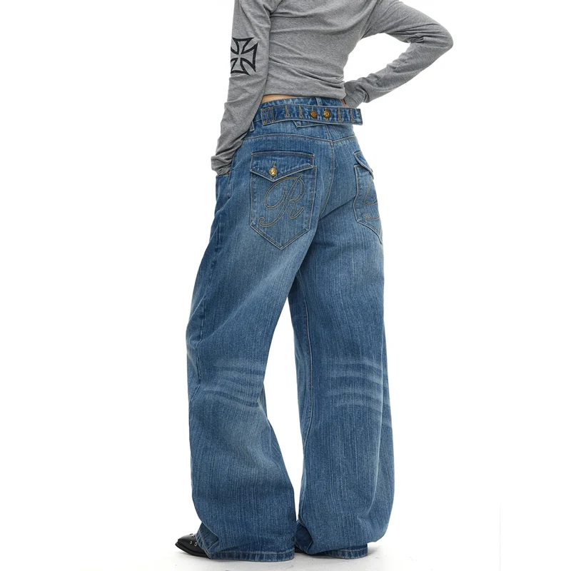 Damen Weitgeschnittene Jeans Drune 1787982170