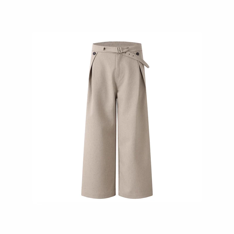 Damen Weitgeschnittene Hochtaillierte Stoffhose Drune