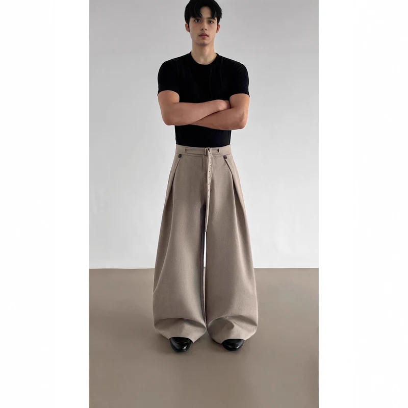 Damen Weitgeschnittene Hochtaillierte Stoffhose Drune