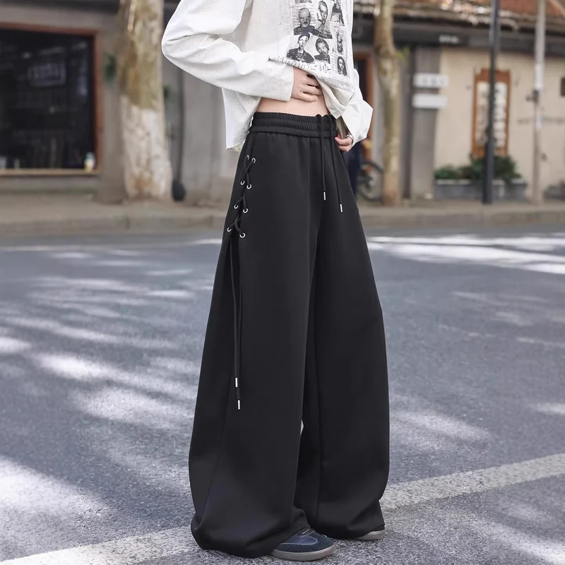 Damen Weitgeschnittene Freizeithose mit Schnürdetails Drune