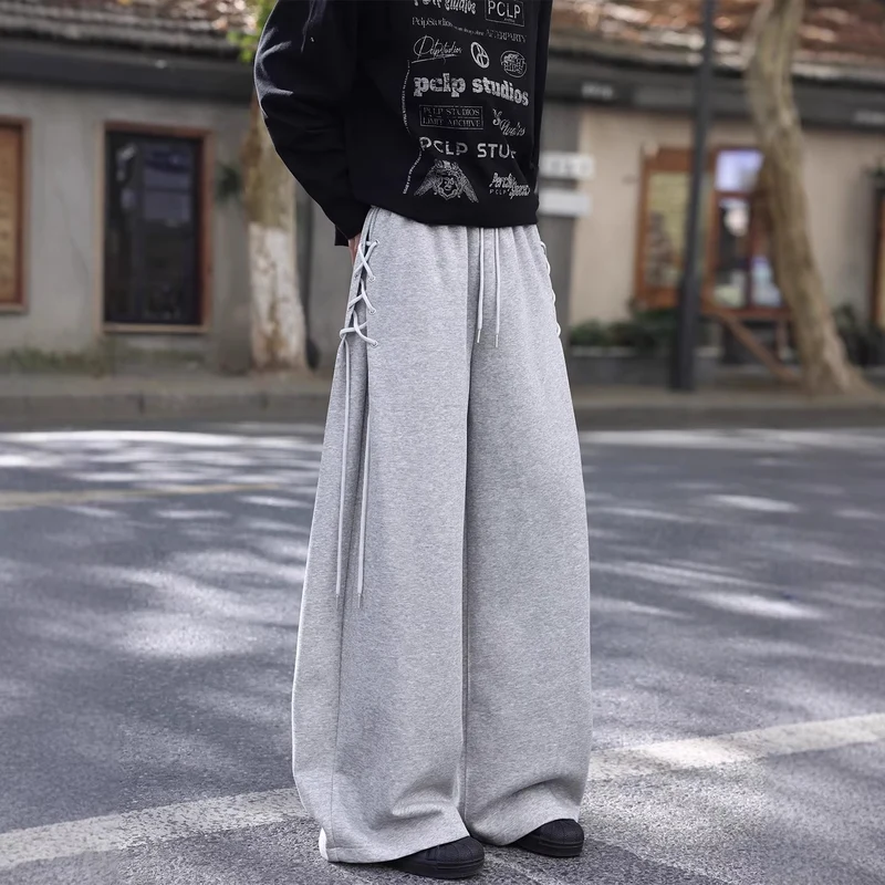 Damen Weitgeschnittene Freizeithose mit Schnürdetails Drune