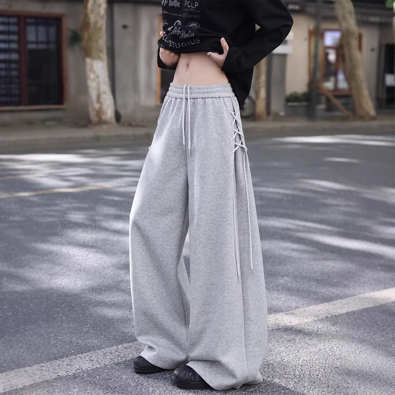 Damen Weitgeschnittene Freizeithose mit Schnürdetails Drune