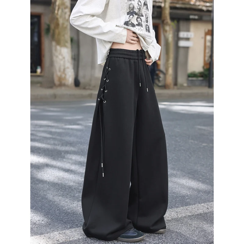 Damen Weitgeschnittene Freizeithose mit Schnürdetails Drune