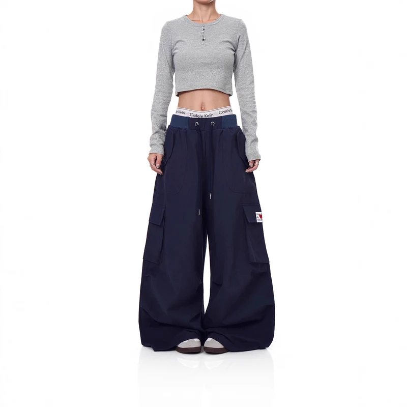 Damen Weitgeschnittene Cargo-Hose Drune 1787981945
