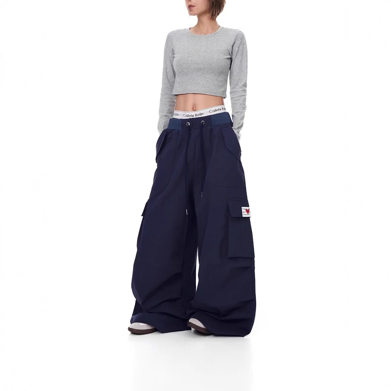 Damen Weitgeschnittene Cargo-Hose Drune 1787981945