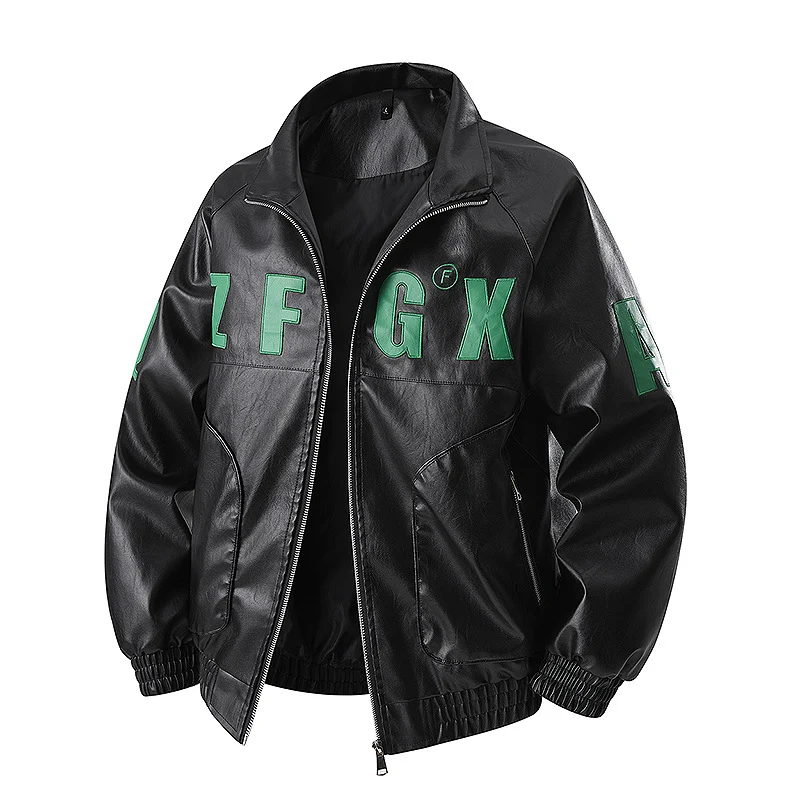Herren Oversize Bomberjacke im Sportlichen Look mit großen Letter-Applikationen Drune