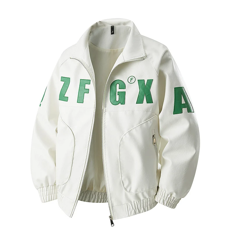 Herren Oversize Bomberjacke im Sportlichen Look mit großen Letter-Applikationen Drune