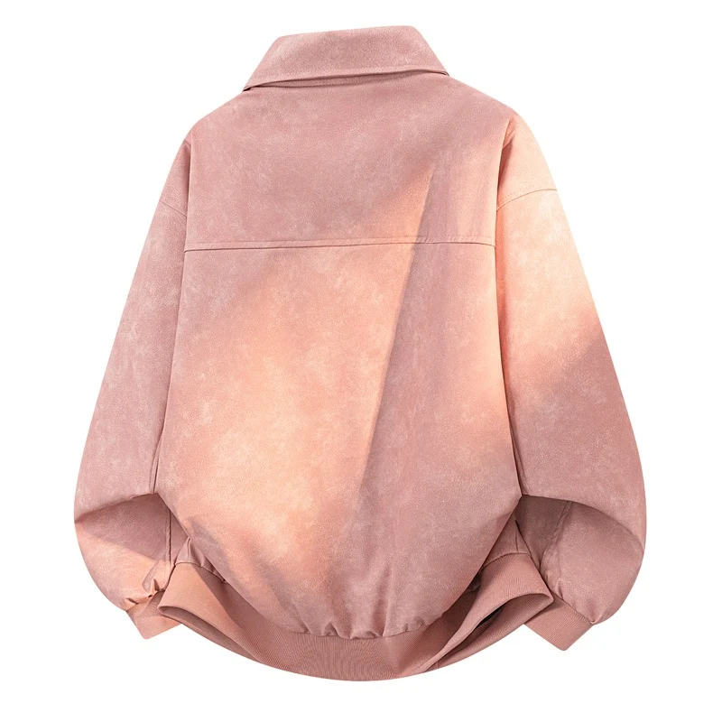 Herren Oversize Blousonjacke in Velours-Optik mit kastiger Silhouette, beidseitig öffnendem Reißverschluss & geripptem Saum Drune