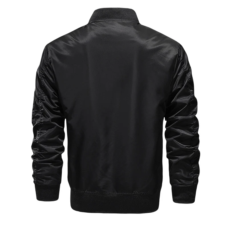 Herren Nylon-Bomberjacke mit kontrastierendem Innenfutter, Ärmeltasche & gerippten Bündchen Drune