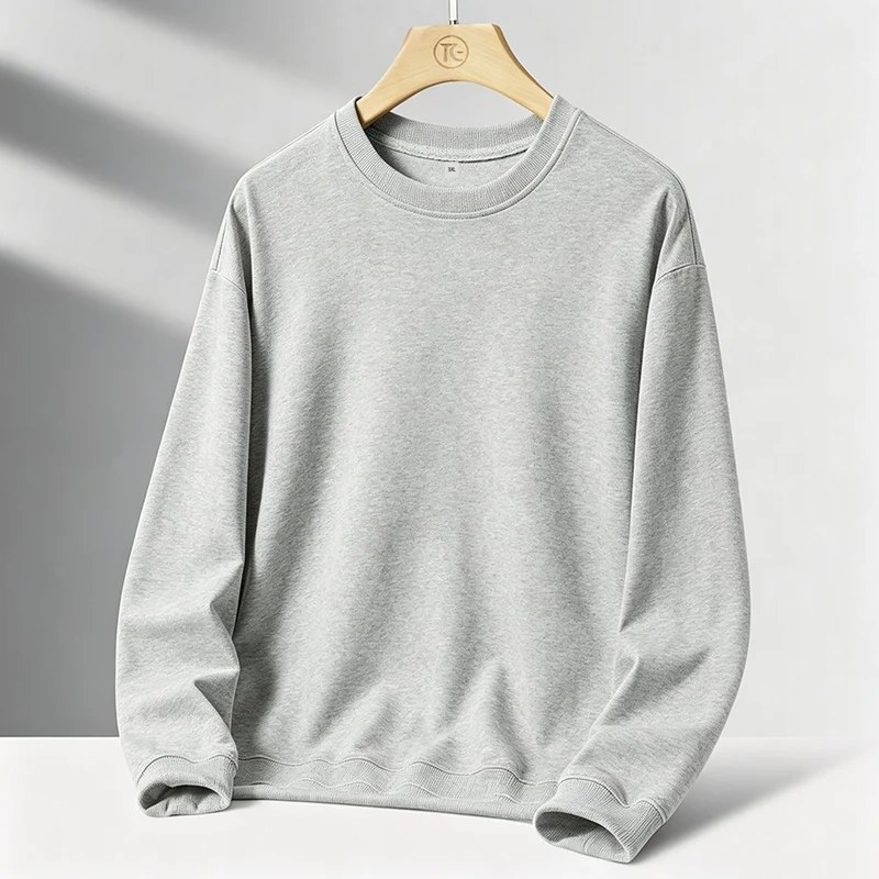 Herren Minimalistisches Rundhals-Sweatshirt mit französischer Terry-Innenseite & Oversize-Schnitt Drune