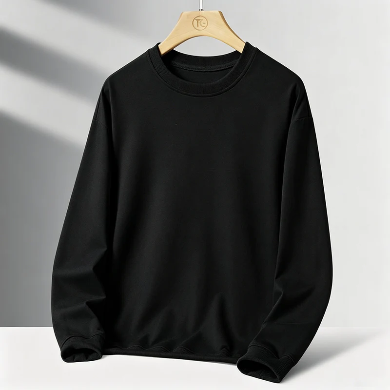 Herren Minimalistisches Rundhals-Sweatshirt mit französischer Terry-Innenseite & Oversize-Schnitt Drune