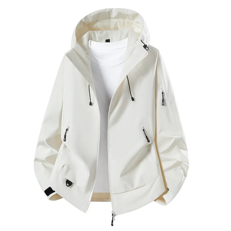 Herren Minimalistischer Softshell-Anorak mit verstellbarer Kapuze & verschweißten Zip-Taschen Drune