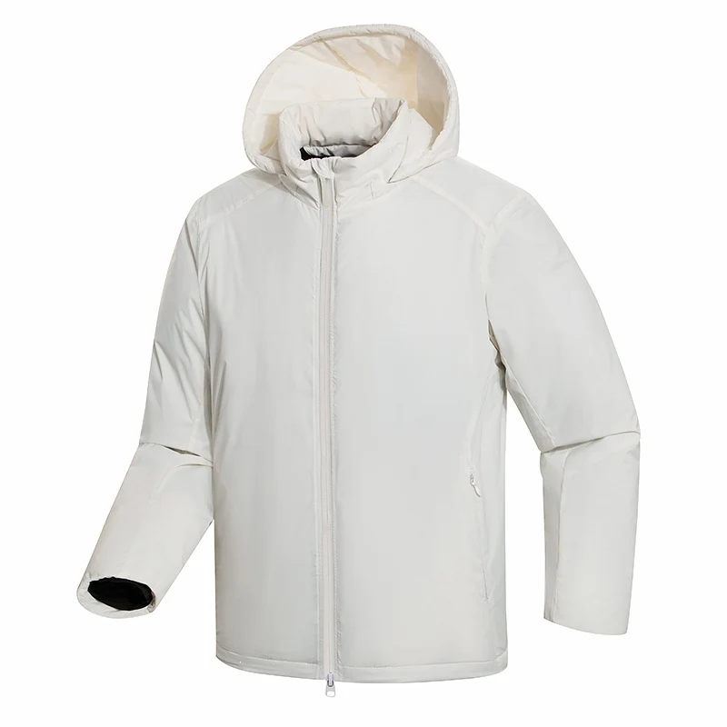 Herren Minimalistische Thermo‑Hoodie‑Jacke mit gesteppter Isolierung und verdecktem Reißverschluss Drune