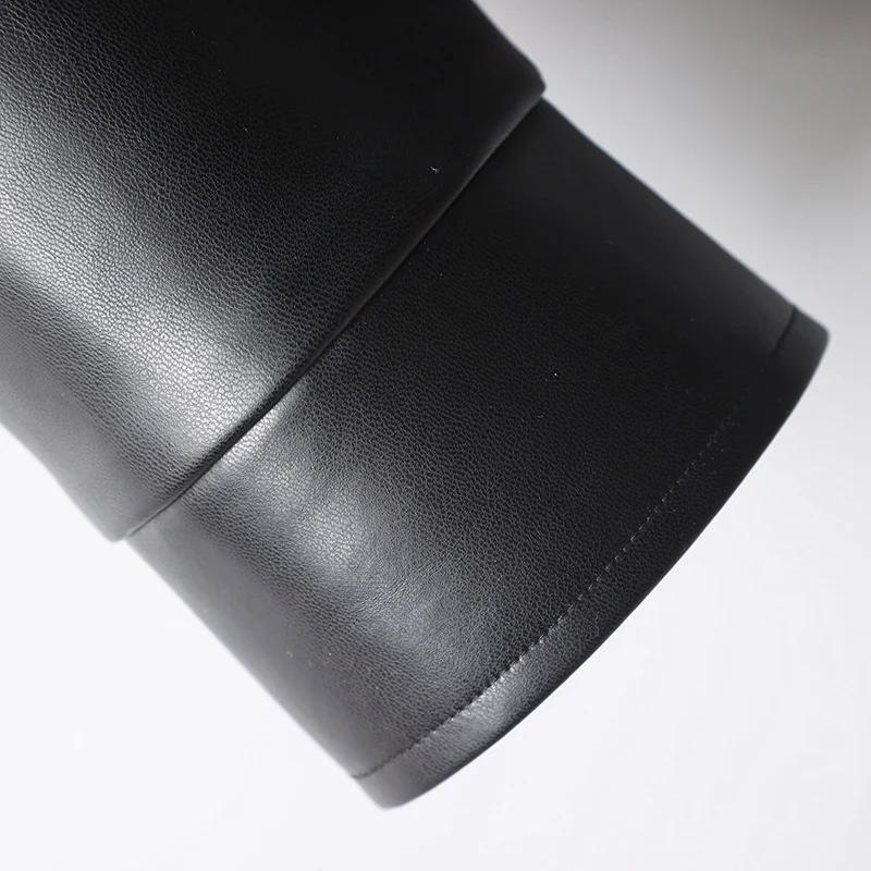 Herren minimalistische Lederimitatjacke mit durchgehendem Reißverschluss und aufgesetzten Brusttaschen Drune