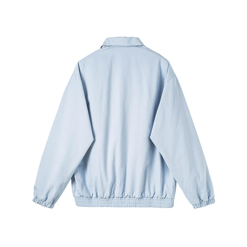 Herren Minimalistische Harrington-Übergangsjacke mit Stehkragen, Kinnschutzriegel und elastischem Saum Drune