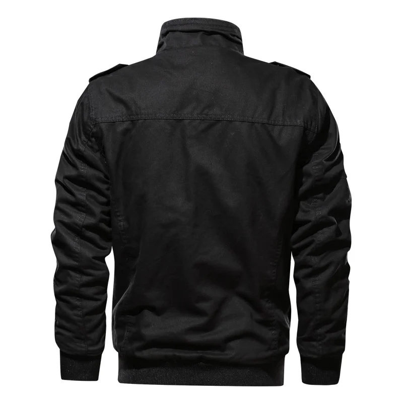 Herren Military-inspirierte Field-Bomberjacke mit Stehkragen, Schulterklappen & wattierter Innenlage Drune