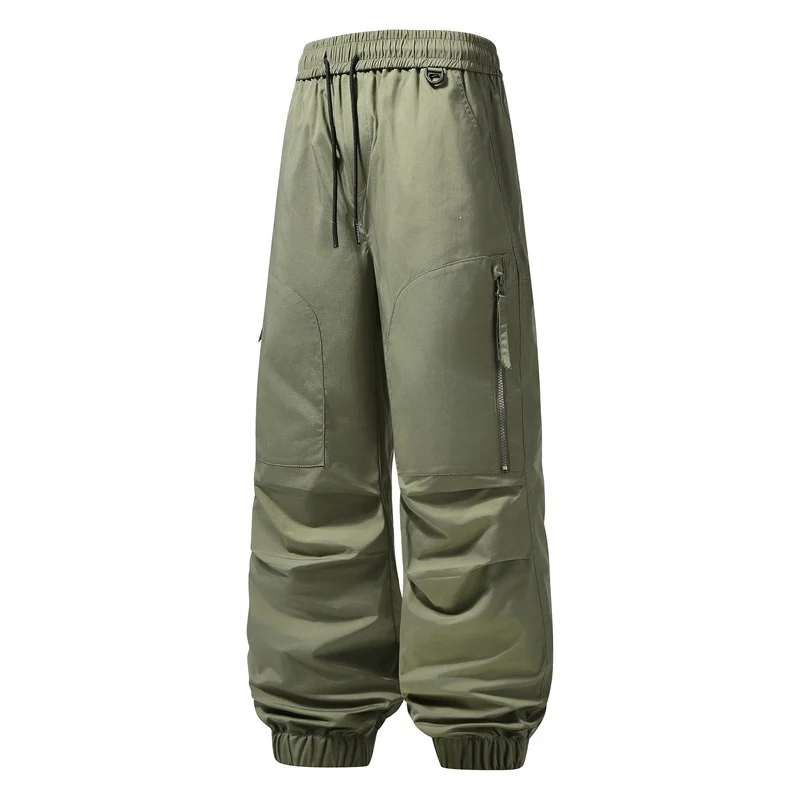 Herren Locker geschnittene technische Cargo-Jogginghose mit elastischem Bund, Kordelzug & Reißverschlusstaschen Drune