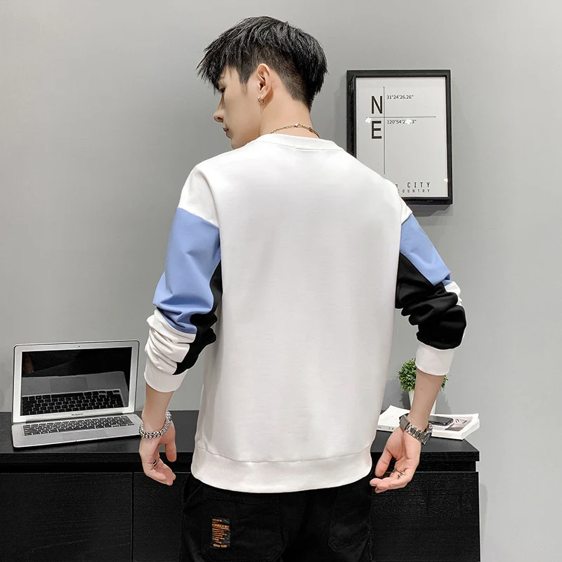 Herren Leichtes Colorblock-Sweatshirt mit Rundhalsausschnitt, gerippten Bündchen & minimalistischer Logostickerei Drune