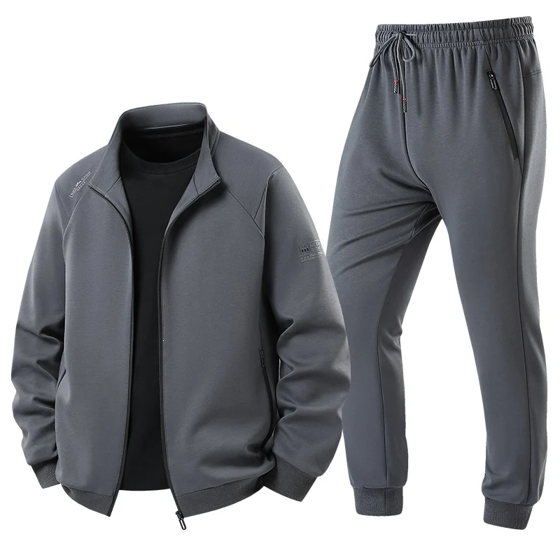 Herren Leichter Freizeit-Trainingsanzug-Set mit Reißverschlussjacke, elastischer Bund & Reißverschlusstaschen Drune