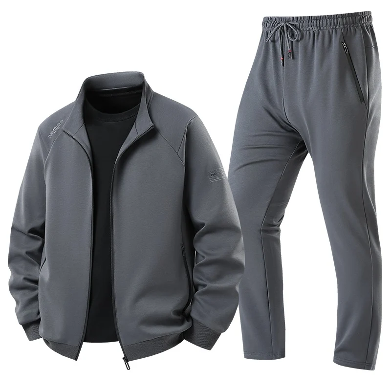 Herren Leichter Freizeit-Trainingsanzug-Set mit Reißverschlussjacke, elastischer Bund & Reißverschlusstaschen Drune