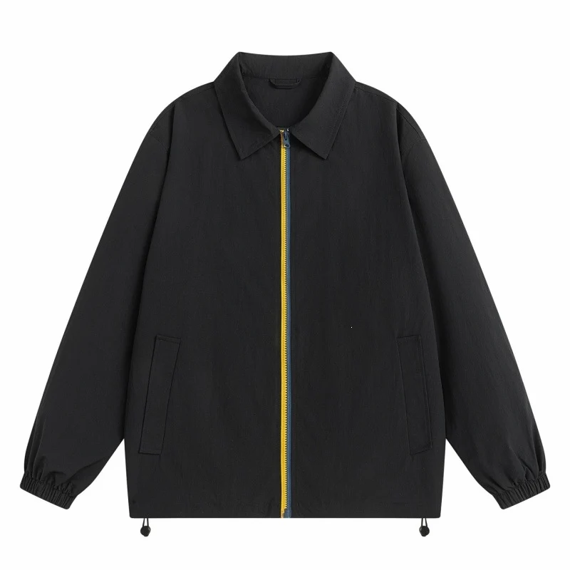 Herren Leichte Zip‑Übergangsjacke mit kontrastierendem Reißverschluss, Tunnelzug und elastischen Bündchen Drune