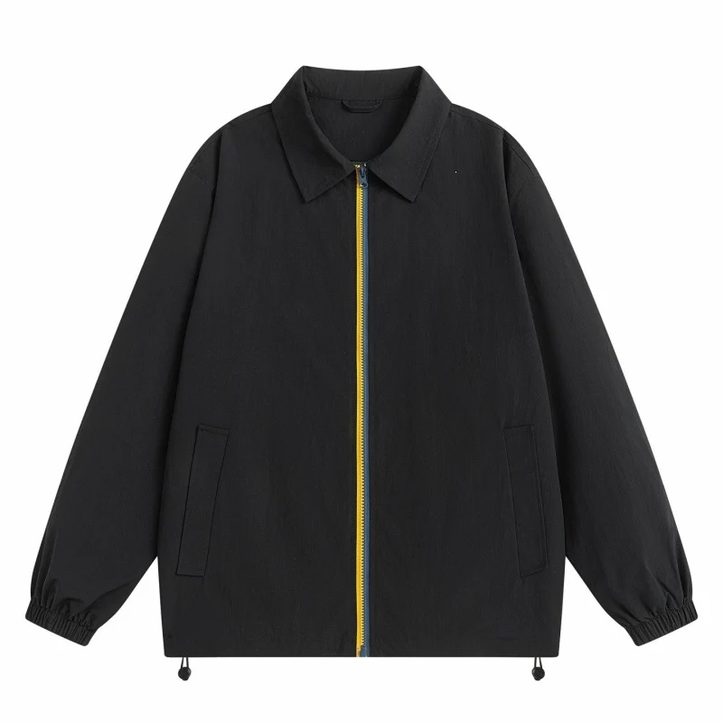 Herren Leichte Zip‑Übergangsjacke mit kontrastierendem Reißverschluss, Tunnelzug und elastischen Bündchen Drune