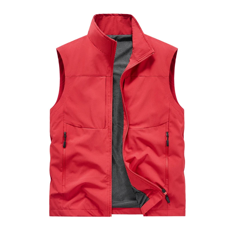 Herren Leichte winddichte Softshell-Steppweste mit Mesh-Innenfutter, Stehkragen & Reißverschlusstaschen Drune