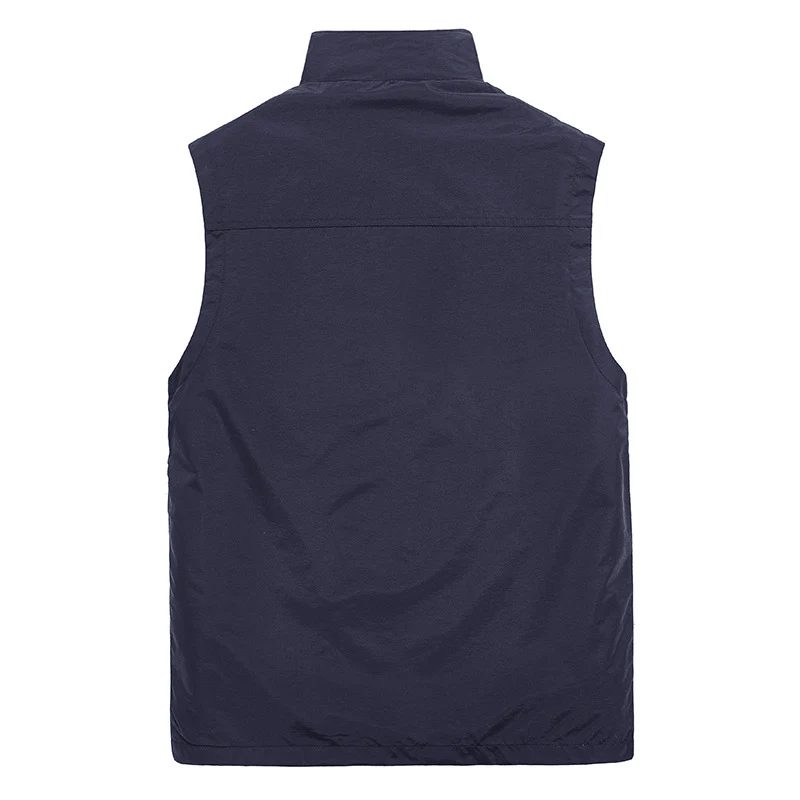 Herren Leichte winddichte Outdoor-Weste mit Stehkragen, Mesh-Futter & Reißverschlusstaschen Drune
