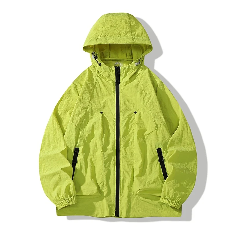 Herren Leichte winddichte Kapuzen‑Ripstopjacke mit Reißverschlusstaschen & elastischen Bündchen Drune
