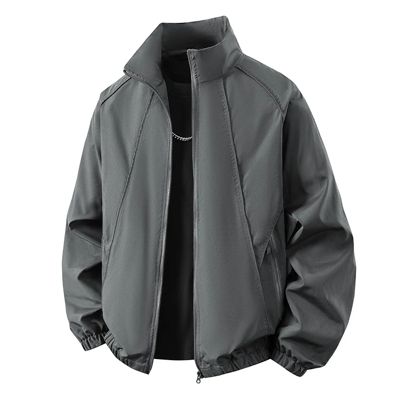Herren Leichte windabweisende Übergangsjacke mit Stehkragen und elastischen Bündchen Drune